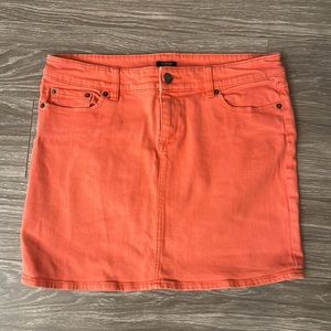 J.Crew Factory Red/Orange Denim Skirt